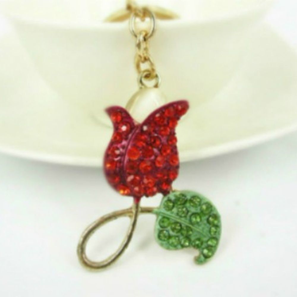 Keyring RhinestoneΒ Rose Flowers 4 for $20